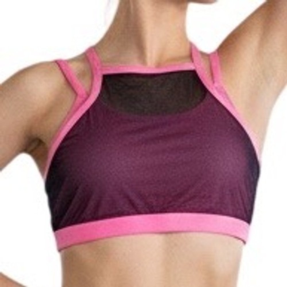 Body Wrappers Girls Hot Pink Mesh Camisole Bra‎ Dance Top Size 12-14 NWT